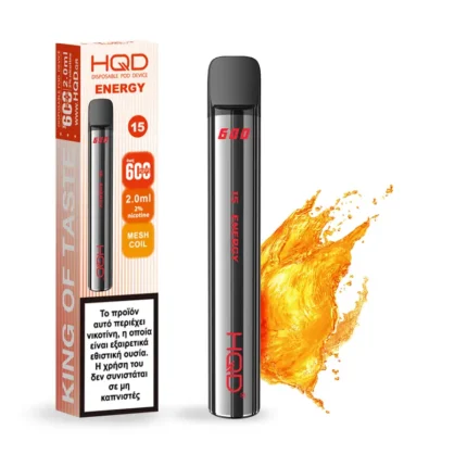 Ηλεκτρονικό τσιγάρο μιας χρήσης HQD SKU600 Energy με γεύση Energy Drink +box